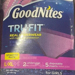 Goodnites TRU-FIT Underwear Starter Pack Girls L XL Nighttime Training Pull ups